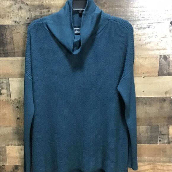 Devotion by Cyrus Sweater Womens Size Small  Cowl Neck Chunky Knit Teal Blue New - Picture 14 of 15